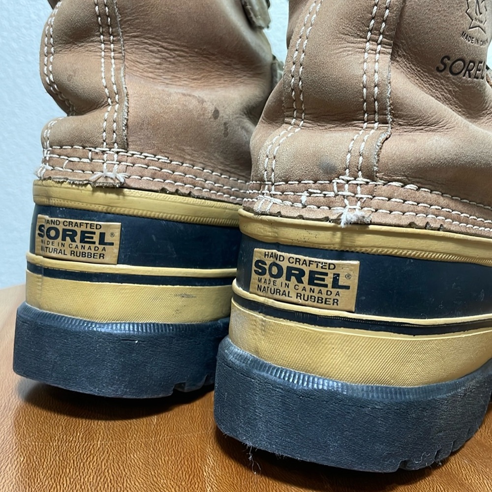Vintage Sorel Caribou Wool Lined Rain Boots Lace Up Hiking Snow Work Boot Size 8 - Picture 15 of 16